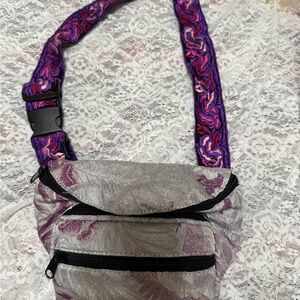 Anna Sui Silver and Purple Crossbody Bag